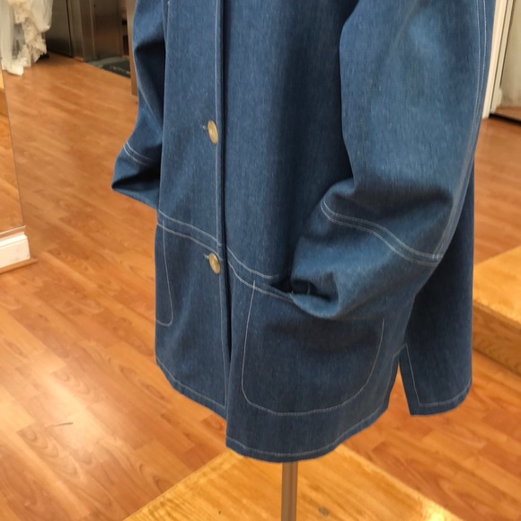 Women’s single breasted denim pea coat, made in US - Picture 5 of 7